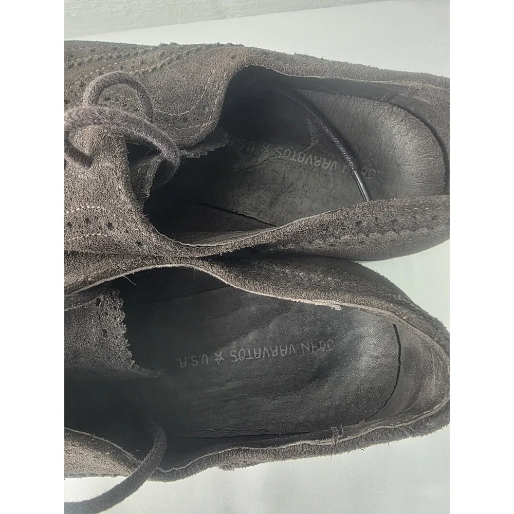 John Varvatos USA Shoes‎ Mens 9.5 Brown Suede Leather Wingtip Oxford Casual